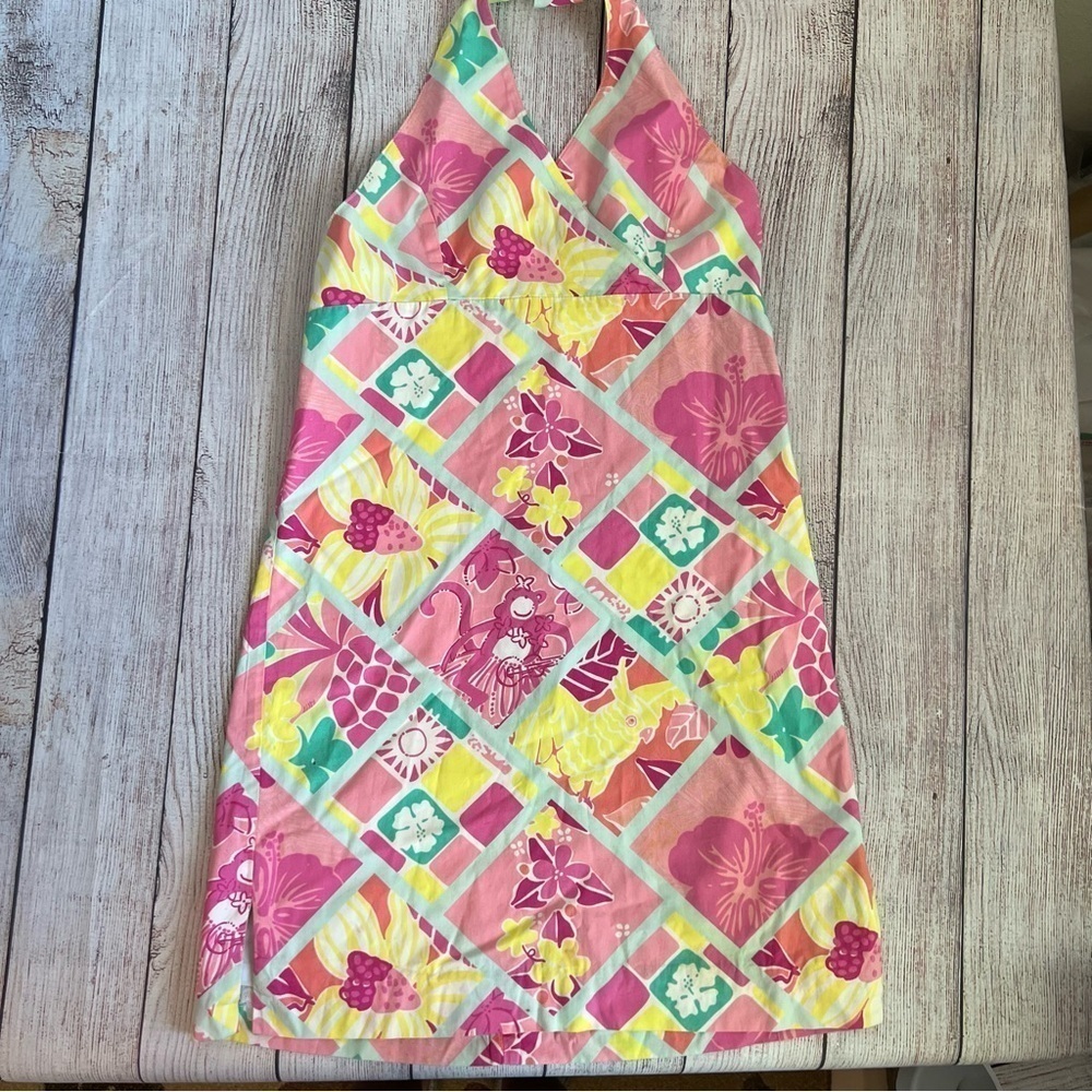 Lilly Pulitzer Vintage Halter Monkey Dress 10